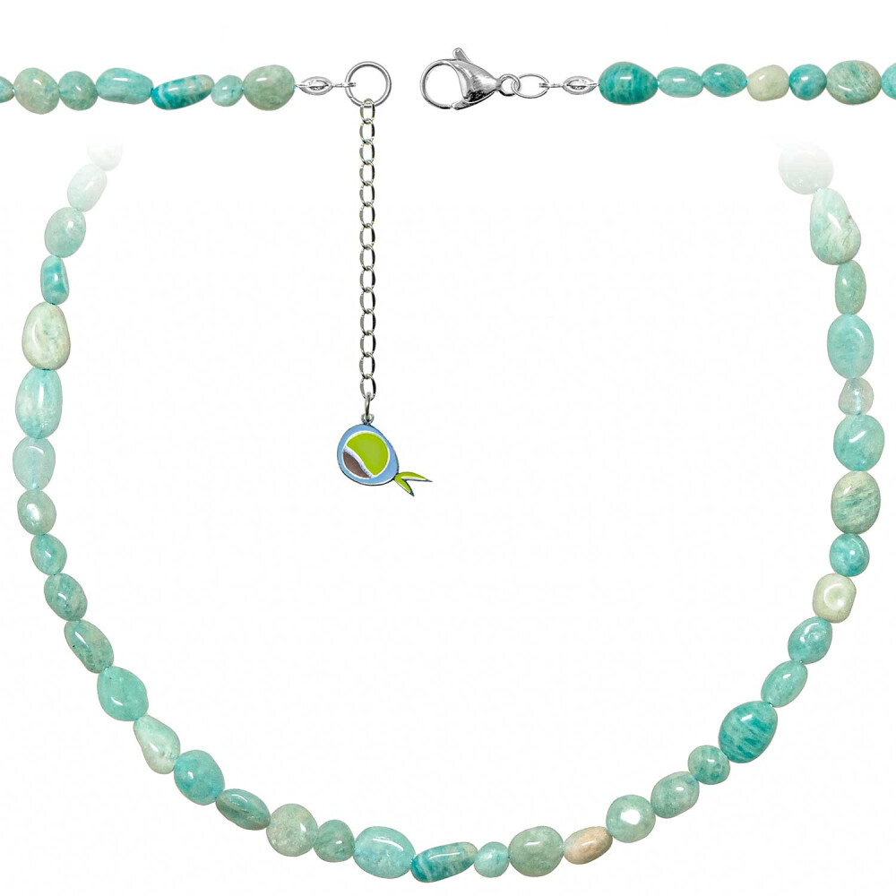 Collier en amazonite de qualité supérieure minéraux véritables perlés 60 cm