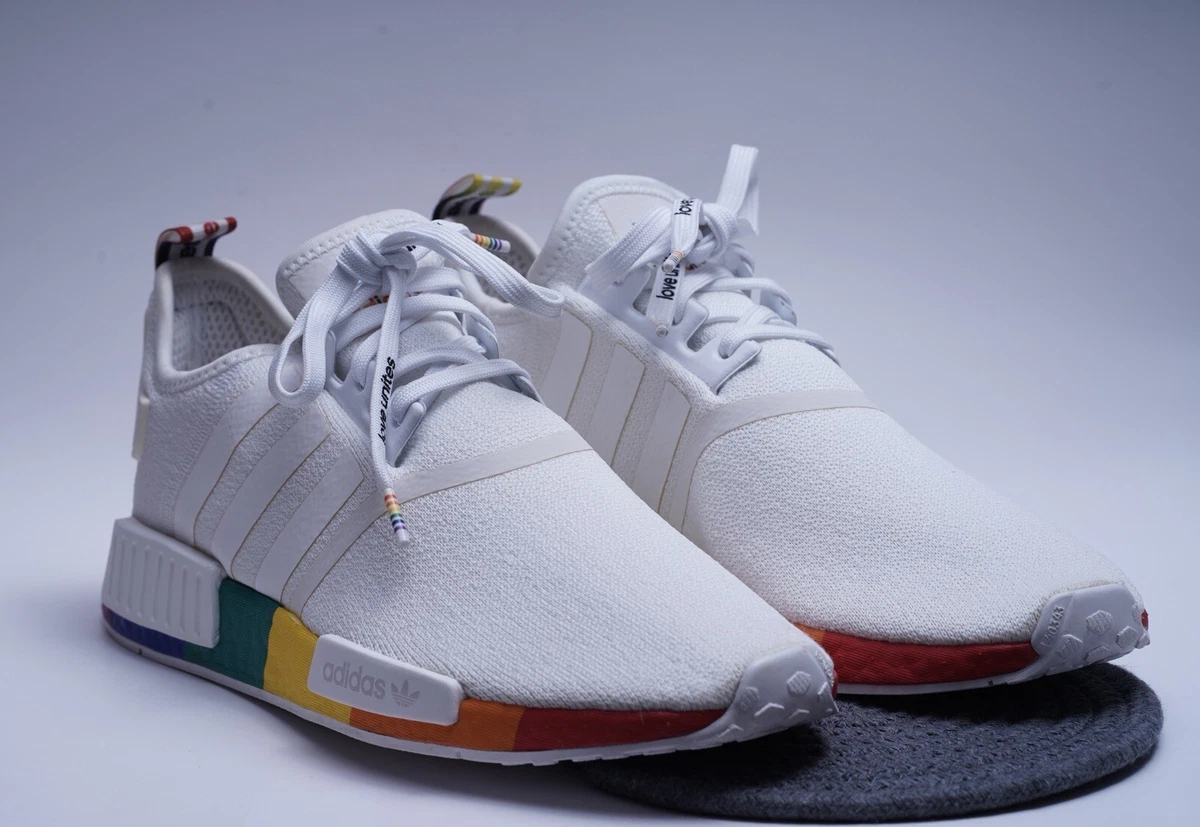 Size‎ 11.5 Adidas NMD_R1 Pride Cloud White Rainbow Mens Athletic Shoes FY9024 adidas Originals Men NMD R1 Boost Pride White Multicolour  main image 2