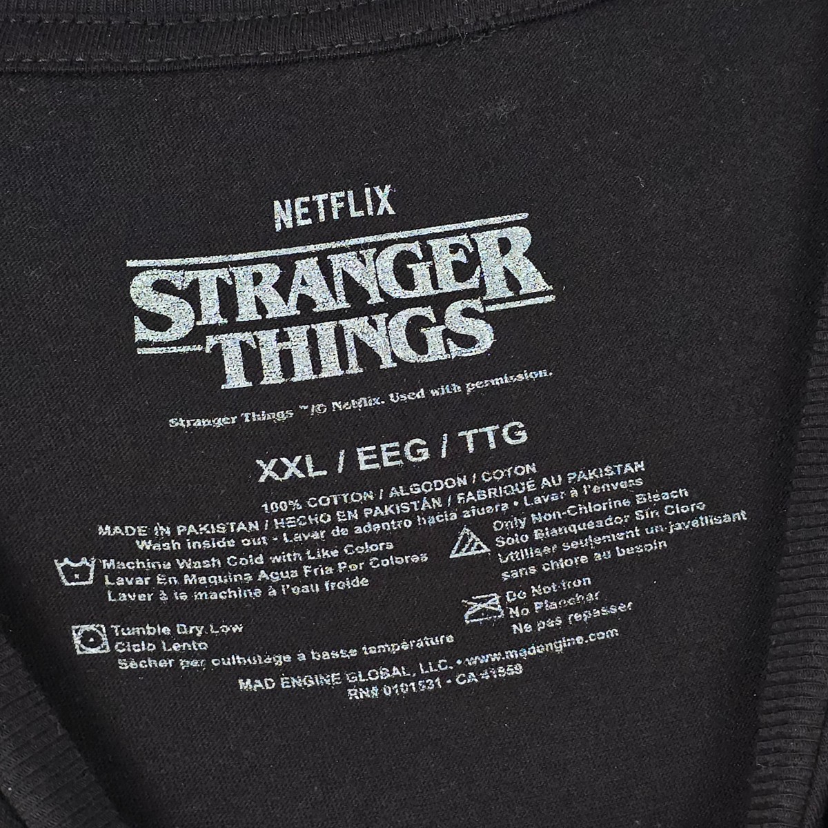 STRANGER THINGS DEMON SHIRT MENS 2XL XXL BLACK CASUAL NETFLIX