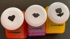 Cutting Edge Love Paper Punch Set of 3 Lot Heart, Lips  Tulip Flower.