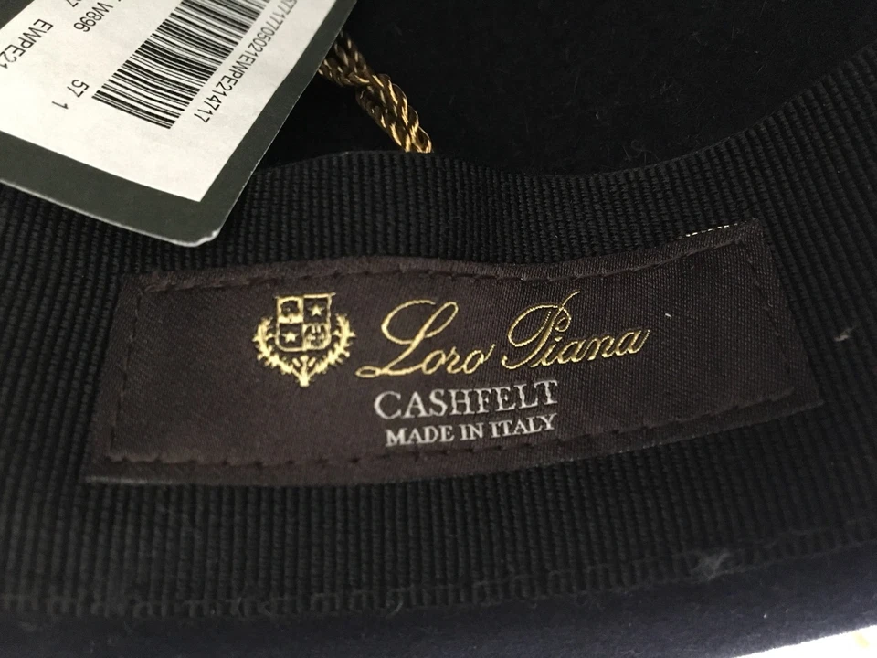 $700 Loro Piana Hombre Azul Burt Cashfelt Sombrero Talla 57 cm, 22 3/8” Hecho en Italia Foto 4 de 4