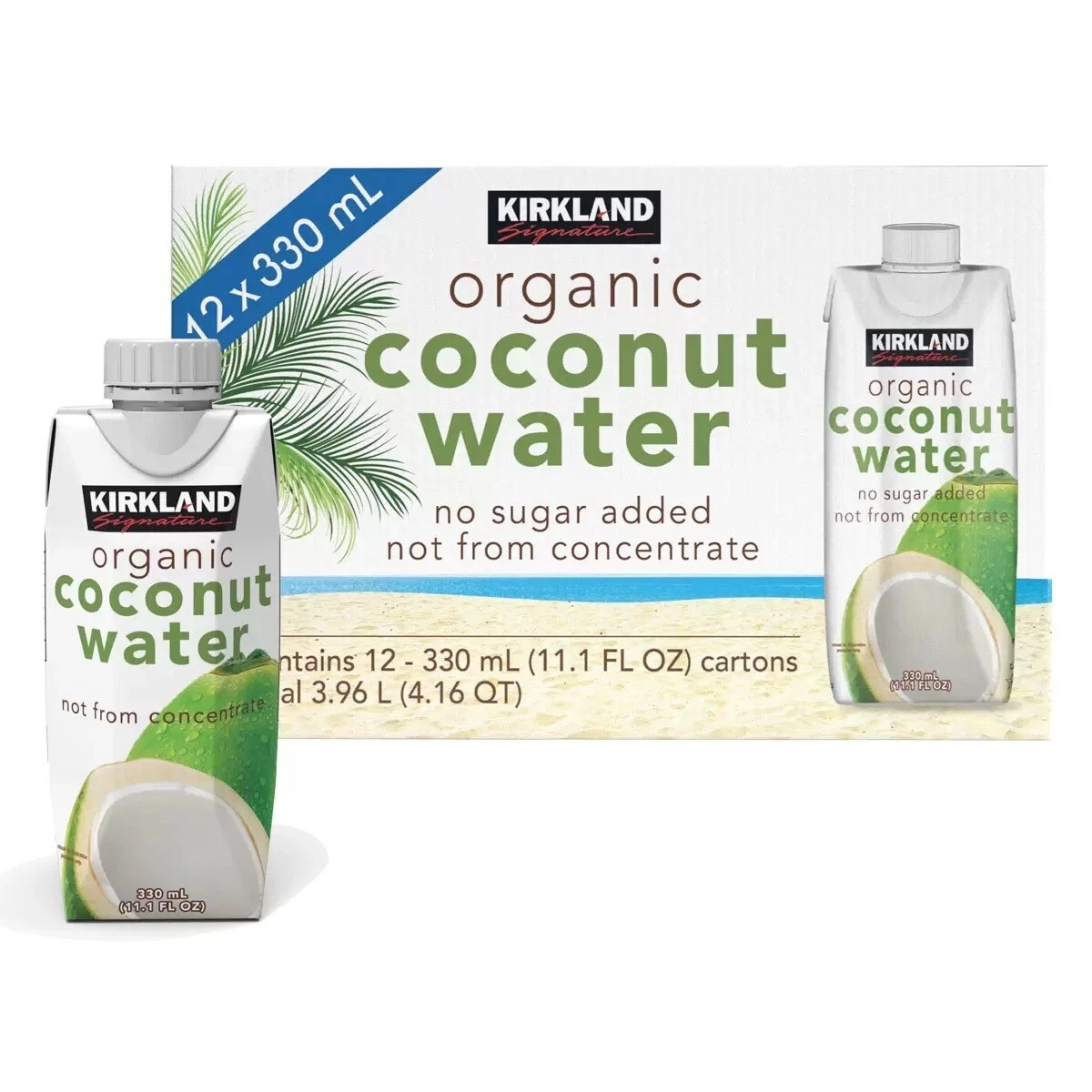 Kirkland Signature Organic Coconut Water, Fl Oz, 12count, 58 OFF