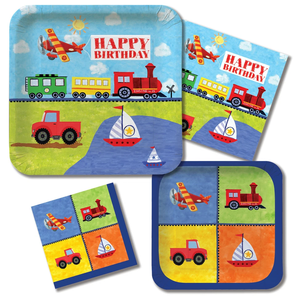 Assorted Cutouts Birthday Party Decor Supply On the Go Airplane Train Truck Boat - Image 2 of 2