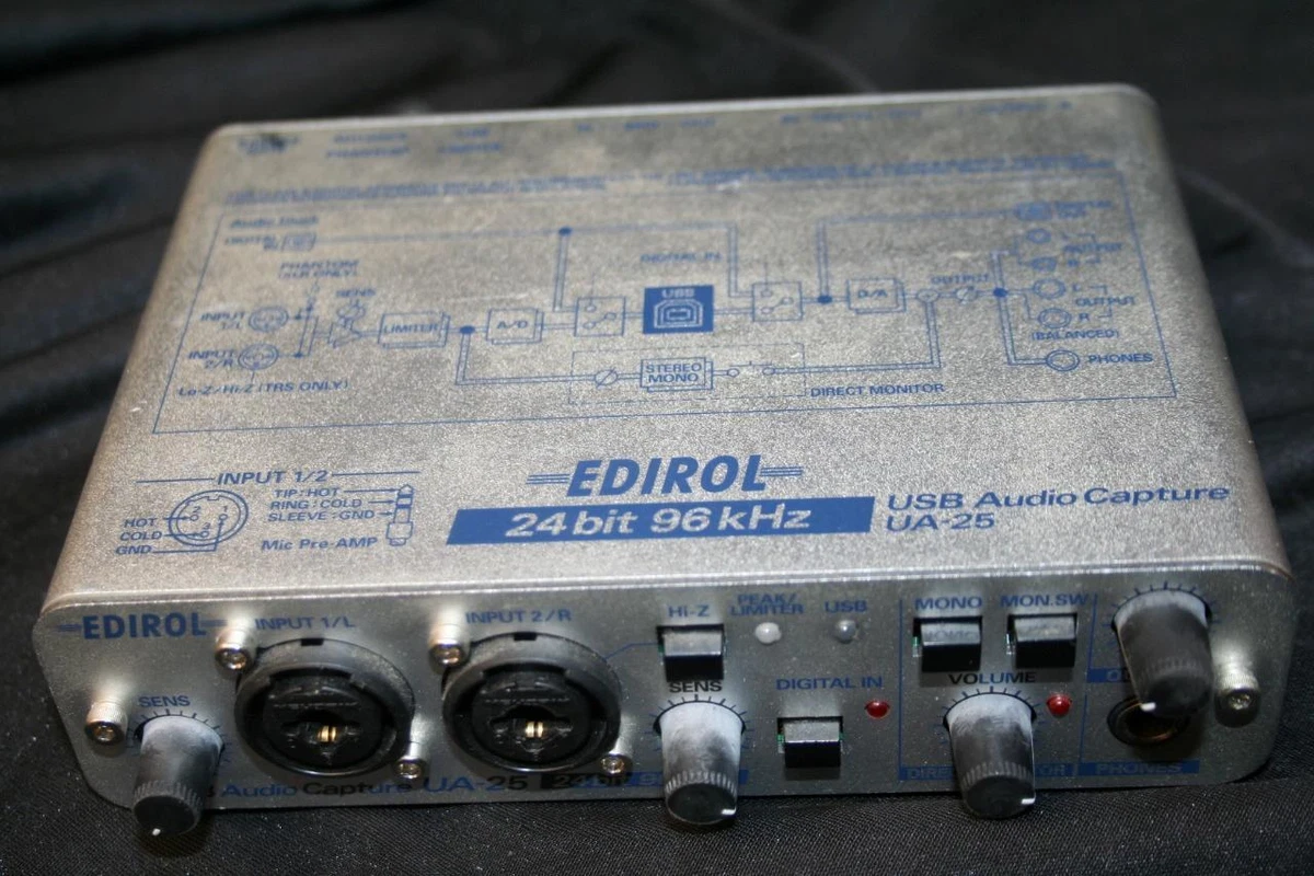 Roland EDIROL UA-25 USB Audio Capture MIDI Interface 24Bit 96kHz Analog