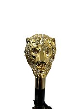 Long golden lion with white crystals vintage shoe horn 20-Inch 