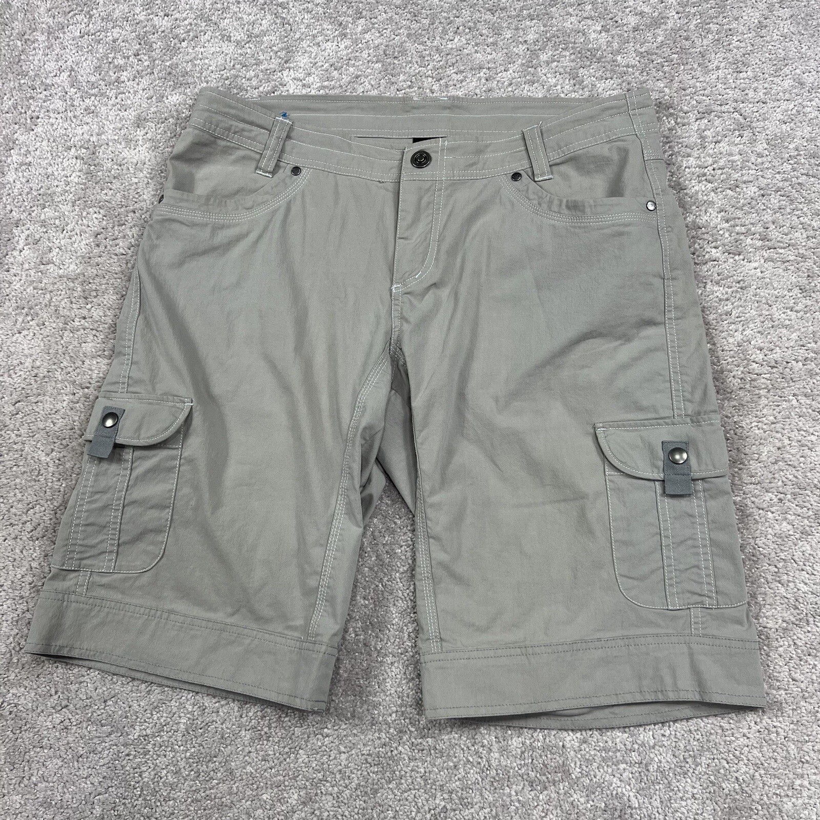 KUHL Shorts Women’s 12 Cargo Burmuda Gray Cotton Nylo… Gem