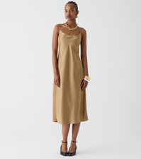 NEW J. CREW CAMEL LUSTER CHARMEUSE GWYNETH SLIP DRESS SZ 4