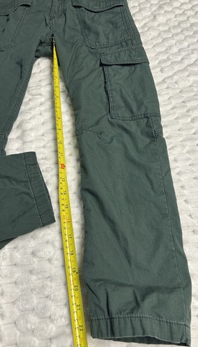 L.O.G.G. Label of graded goods H&M green cargo pants Size 9-10 Adj Waist Lined - Picture 7 of 14
