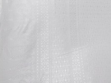 White Thai Silk Traditional Woven Fabric Wedding Dress Damask Pattern 40" Drape