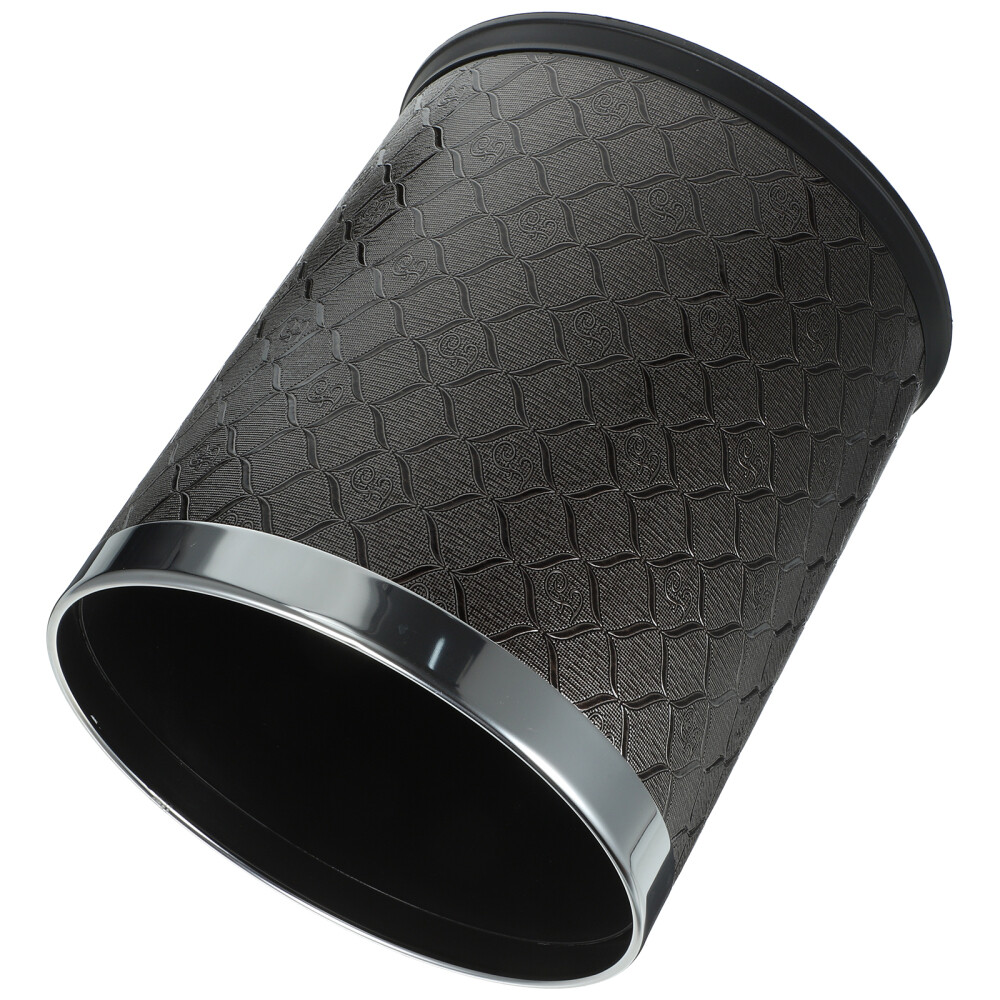 Bathroom Bin with Lid Wicker Household Round Double-layer Trash Can Office