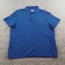 Lacoste Slim Fit Polo Shirt Mens 2XL Solid Blue Formal Preppy Casual