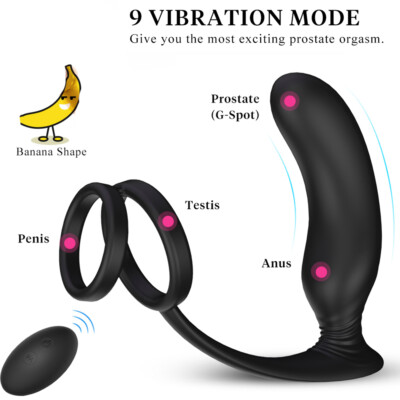 Rechargeable-Male-Prostate-Dildo-Massager-Penis-Anal-Plug-Ring-Vibrator-Sex-Toys  | eBay