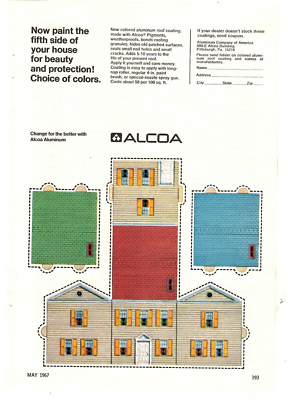 #ad #ad 1967 Print Ad Alcoa Colorized Aluminum Roof Coating Pigments Weatherproof $9.95