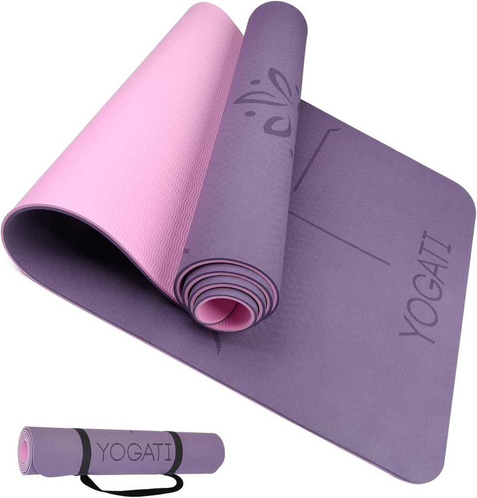Non-Slip Lightweight Yoga Mat with Strap and Extra Cushioning