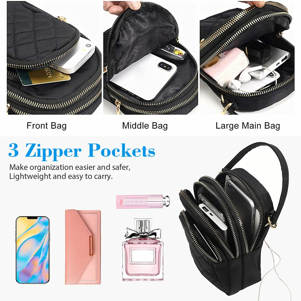 Small Cell Phone Bag Wallet Handbag Case Women Shoulder Purse Cross-body Pouch - Image 3 of 4