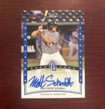 2014 Leaf Perfect Game  MATTHEW SCHMIDT BLUE #/25 Certified Autographed Card