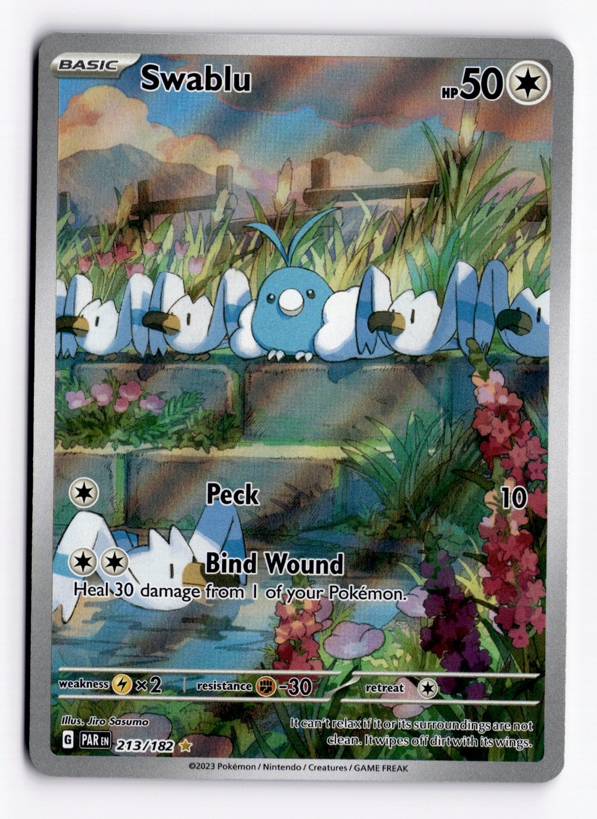Swablu 213/182 Illustration Rare Holo - Paradox Rift Pokemon Card - Near Mint