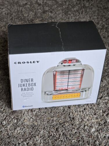 Crosley CR1120A-SI 6" Diner Nostalgia Jukebox Tabletop Bluetooth FM Radio Silver