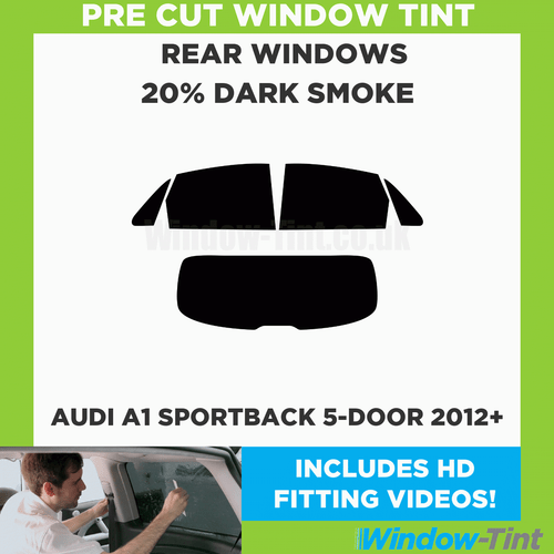 Para Audi A1 Sportback 2012 5 puertas + kit de tinte ventana precorte 20% película trasera oscura - Imagen 2 de 10