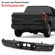 Black Rear Step Bumper Assembly For 2007-2013 Toyota Tundra w/ Park Sensor Hole