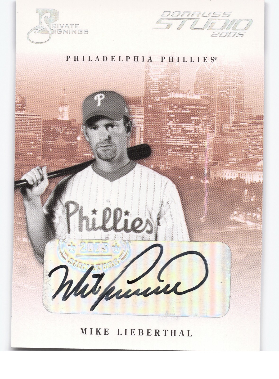 2005 Studio Private Signings Silver #219 Mike Lieberthal 14/100