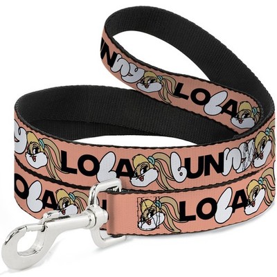 Looney Tunes Pet Leash, Dog Leash, Lola Bunny Smiling Face Text Peach, 4 Feet Lo