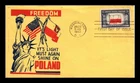DR JIM STAMPS US COVER POLAND OVERRUN COUNTRIES FDC WWII PATRIOTIC CACHET