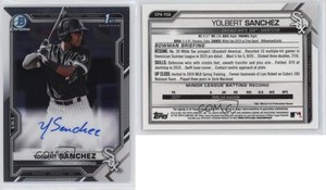 2021 Bowman Chrome Prospects Auto Yolbert Sanchez #CPA-YSA Auto