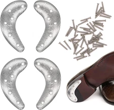 Heel Plates 4 PCS Metal Shoes Heel Taps Tips Repair Pad Replacement with Nails