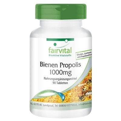 Bienen Propolis Extrakt 1000mg - 90 Tabletten hochdosiert 3% Galangin, fairvital