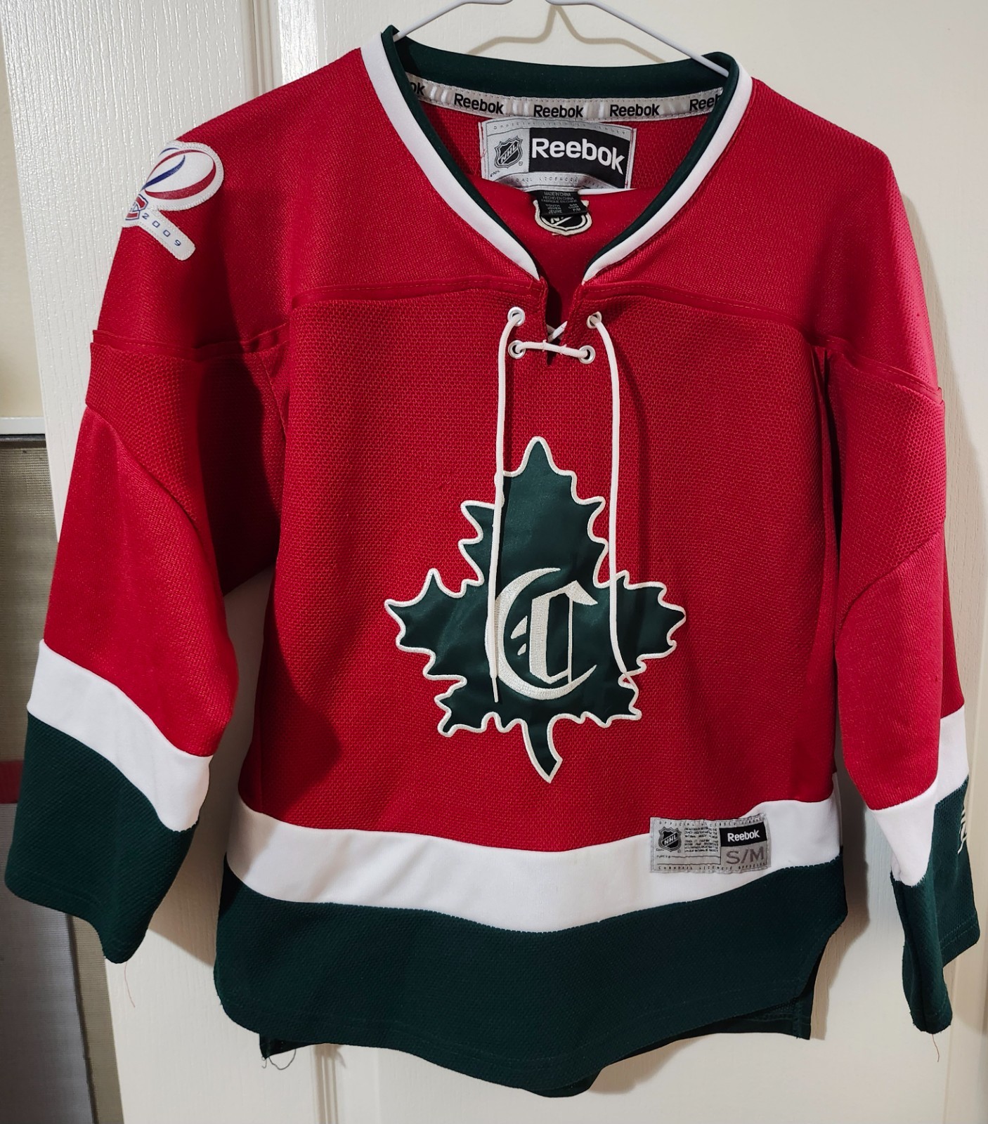 Reebok Montreal Canadiens Centennial Jersey Green Leaf 100th 1909-2009 NHL (S)