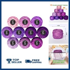 Crochet Thread 10 Balls Purple Series Size 8 for Embroidery Cross Stitch