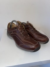 MENS CLARKS ACTIVE AIR VENT UK 9.5 BROWN LEATHER LACE UP CASUAL WORK SHOES