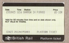Barrow-in-Furness M01 - APTIS platform ticket - Cumbria
