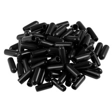 100Pcs 4mm ID Rubber End Caps Screw Vinyl Round Tube Bolt Cover Black