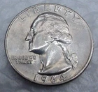 1964 P Washington Silver Quarter AU