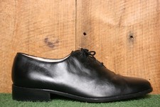 Vintage HUSH PUPPIES Black Leather Oxfords Sz. 10M Fit 9.5-10 