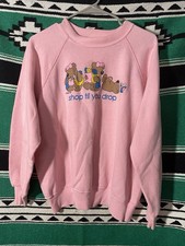 Bassett Walker Vintage Shop Til You Drop Crew Neck Sweatshirt Size XL Pink