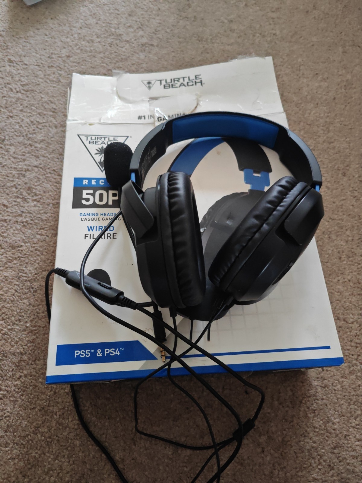 Turtle Beach Recon 50P Headband Headsets for PS4 PS5 - Black/Blue