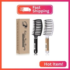 Detangling Brush Boar Bristles Set KTKUDY Hair Brush Curved and Vented Detangler
