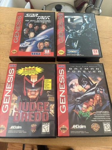 New Listing4 Game Sega Genesis Lot Judge Dredd, T2, Star Trek TNG, Batman Forever