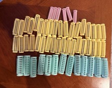 Huge Vintage Plastic Hair Rollers Lot Wil-hold Sleepees Spoked Snap On Curlers