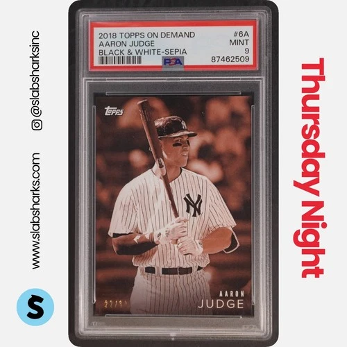 2018 TOPPS ON-DEMAND #6A AARON JUDGE BLACK & WHITE SEPIA /60 PSA 9