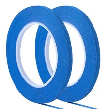 2 Pack 1/4" inch x 60yd Blue Painters Tape Easy Removal Thin Narrow