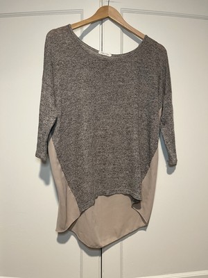 Tea N Rose Brown Knit Front Blouse