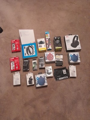 Mystery Box...NOT. Bluetooth Headphones,  Earbuds, Etc.Everthing In Picture .New