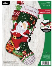 DIY Bucilla Santas Festive Frolic Christmas Felt Stocking Kit 89784