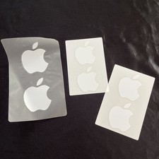 Set Of 6 Apple Stickers Original 2 White