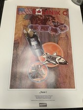 Vintage Hughes Aircraft Anik C Canadian Satellite Poster Communications 1985