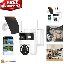 Outdoor 2K Dual Lens Security Camera with Smart Tracking  Color Night Vision